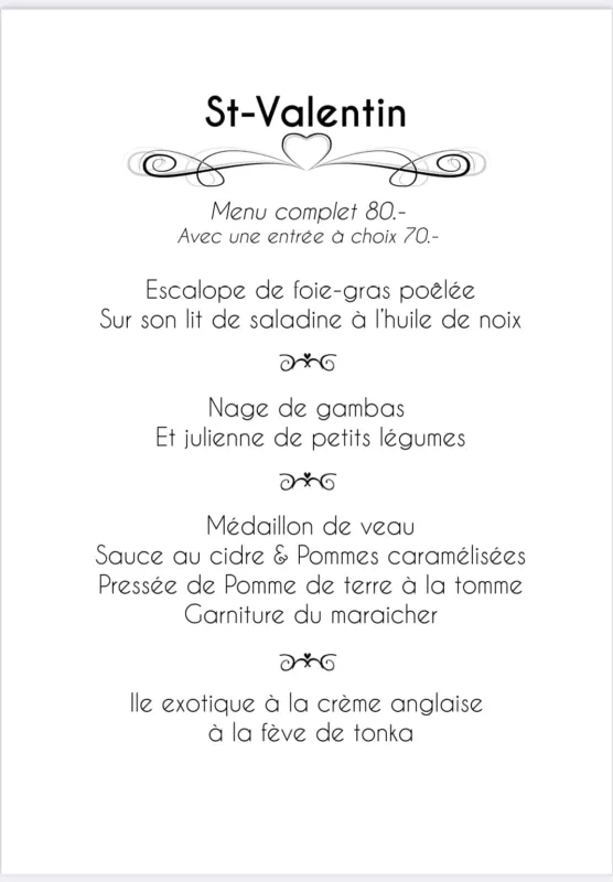 Menu Médaillon de veau, sauce au cidre & pommes caramélisées, pressée de pomme de terre à la tomme, garniture du maraîcher : Le Philosophe