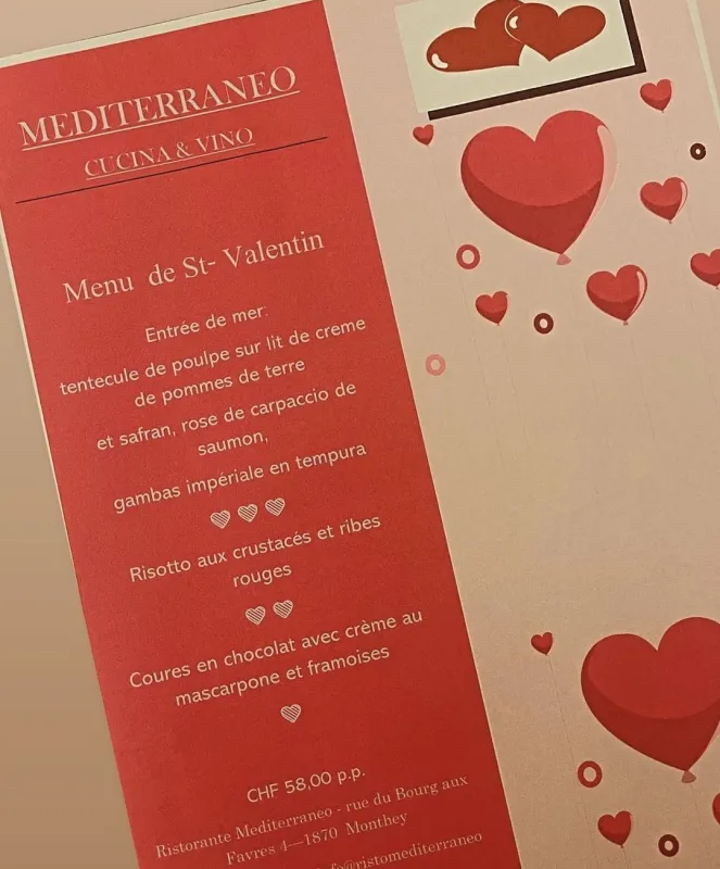 Menu Risotto aux crustacés et ribes rouges : Mediterraneo