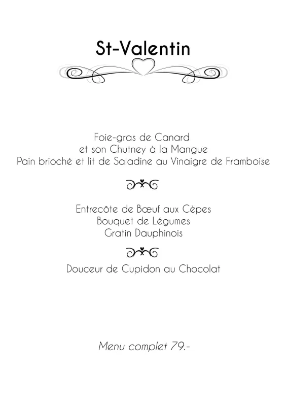 Menu Entrecôte de bœuf aux cèpes, bouquet de légumes, gratin dauphinois : Le Philosophe