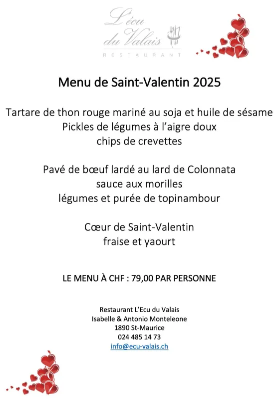 Menu Pavé de bœuf lardé au lard de Colonnata, sauce aux morilles, légumes et purée de topinambour : L'Ecu du Valais