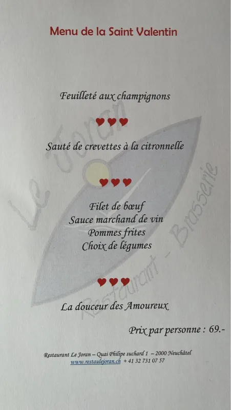 Menu Filet de bœuf, sauce marchand de vin, pommes frites, choix de légumes : Le Joran