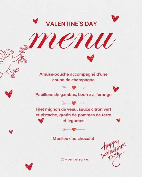 Menu Filet mignon de veau, sauce citron vert et pistache, gratin de pommes de terre et légumes : Grotto 04