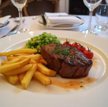 Filet de Cheval, beurre maison, pommes frites et légumes du jour